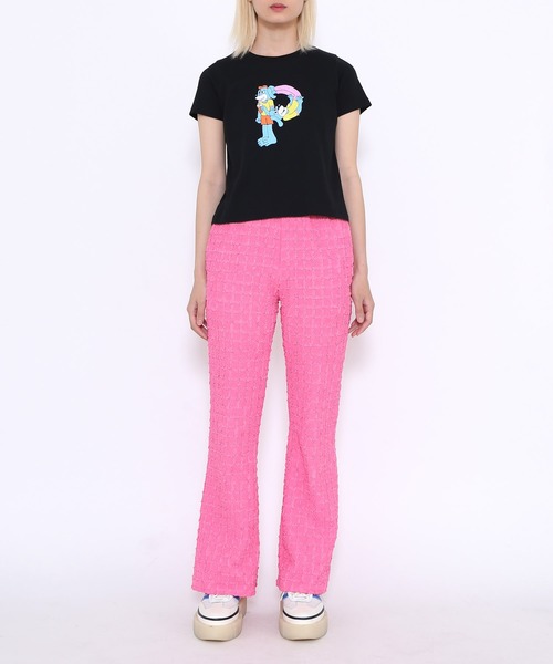 PUNYUS（プニュズ）の「ブロックパターンフレアパンツ（その他パンツ・レディース・ピンク/ブラック/ライム/ライトパープル・3/1/4/2）」の12枚目の写真