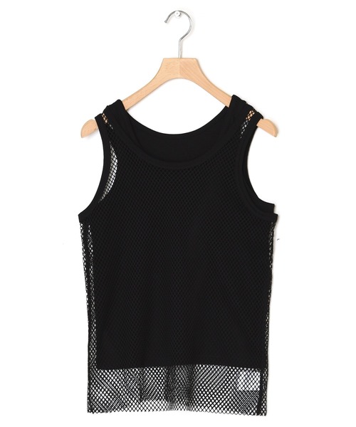 w closet(ダブルクローゼット)の「【SETアイテム】メッシュタンクトップ&タンクトップ(タンクトップ・レディース・ブルー/ブラック/オフホワイト・FREE)」の3枚目の写真