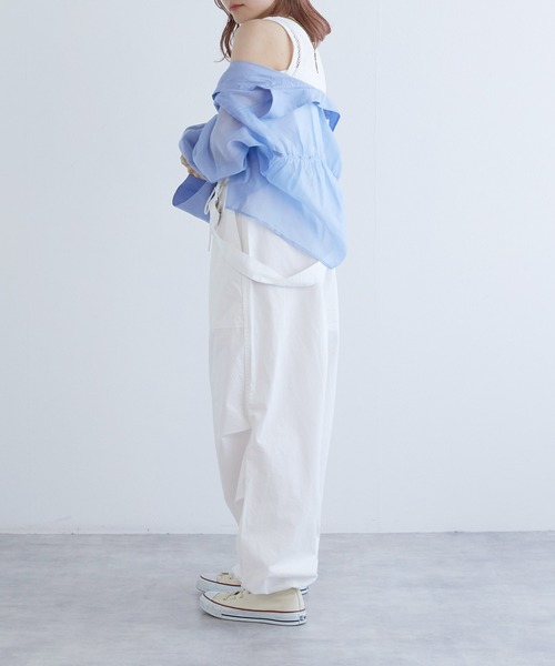 w closet(ダブルクローゼット)の「【SETアイテム】メッシュタンクトップ&タンクトップ(タンクトップ・レディース・ブルー/ブラック/オフホワイト・FREE)」の5枚目の写真
