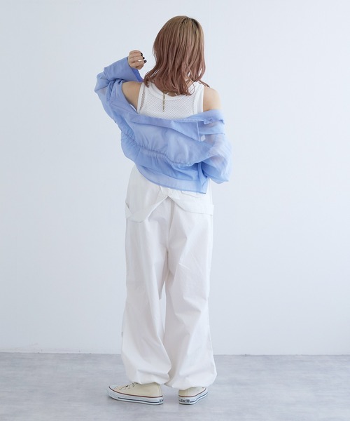 w closet(ダブルクローゼット)の「【SETアイテム】メッシュタンクトップ&タンクトップ(タンクトップ・レディース・ブルー/ブラック/オフホワイト・FREE)」の6枚目の写真