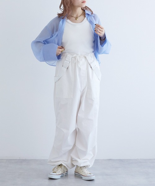 w closet(ダブルクローゼット)の「【SETアイテム】メッシュタンクトップ&タンクトップ(タンクトップ・レディース・ブルー/ブラック/オフホワイト・FREE)」の10枚目の写真
