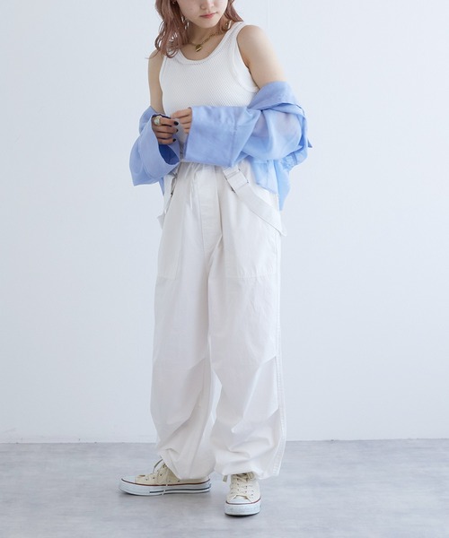w closet(ダブルクローゼット)の「【SETアイテム】メッシュタンクトップ&タンクトップ(タンクトップ・レディース・ブルー/ブラック/オフホワイト・FREE)」の11枚目の写真