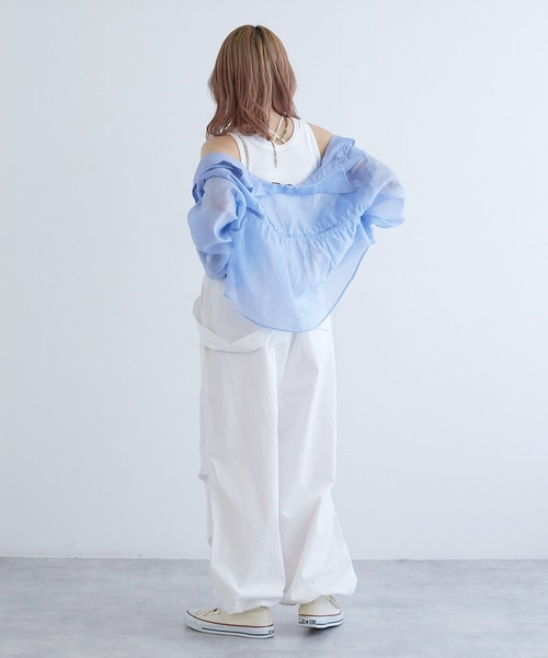 w closet(ダブルクローゼット)の「【SETアイテム】メッシュタンクトップ&タンクトップ(タンクトップ・レディース・ブルー/ブラック/オフホワイト・FREE)」の13枚目の写真