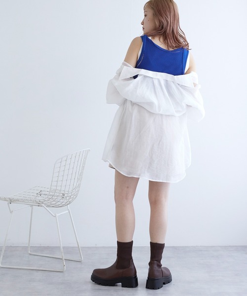 w closet(ダブルクローゼット)の「【SETアイテム】メッシュタンクトップ&タンクトップ(タンクトップ・レディース・ブルー/ブラック/オフホワイト・FREE)」の20枚目の写真