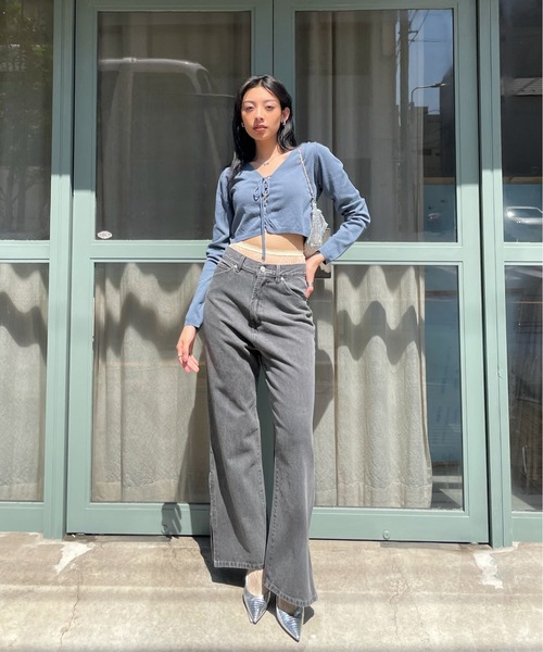 EPIMI E'PIMMY（エピミエピミー）の「２wayレースアップカーディガン（カーディガン/ボレロ・レディース・ネイビー/ピンク/オフホワイト/ブラック・MEDIUM）」の6枚目の写真