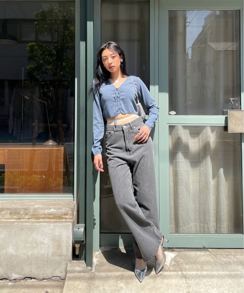 EPIMI E'PIMMY（エピミエピミー）の「２wayレースアップカーディガン（カーディガン/ボレロ・レディース・ネイビー/ピンク/オフホワイト/ブラック・MEDIUM）」の5枚目の写真