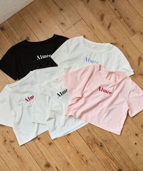 MAJESTIC LEGON（マジェスティックレゴン）の「クロップドロゴTee（Tシャツ/カットソー・レディース・オフホワイト/ピンク/ブラック/ブラック系その他/レッド系その他2・MEDIUM）」の4枚目の写真