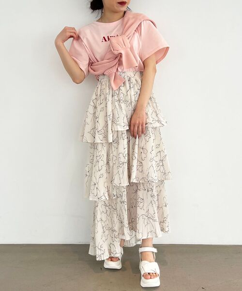 MAJESTIC LEGON（マジェスティックレゴン）の「クロップドロゴTee（Tシャツ/カットソー・レディース・オフホワイト/ピンク/ブラック/ブラック系その他/レッド系その他2・MEDIUM）」の7枚目の写真