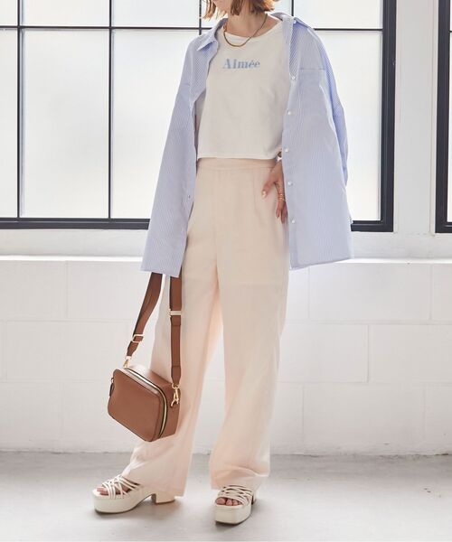 MAJESTIC LEGON（マジェスティックレゴン）の「クロップドロゴTee（Tシャツ/カットソー・レディース・オフホワイト/ピンク/ブラック/ブラック系その他/レッド系その他2・MEDIUM）」の8枚目の写真