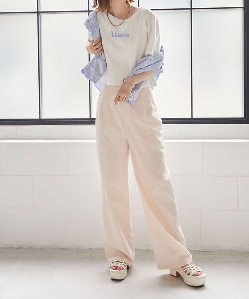 MAJESTIC LEGON（マジェスティックレゴン）の「クロップドロゴTee（Tシャツ/カットソー・レディース・オフホワイト/ピンク/ブラック/ブラック系その他/レッド系その他2・MEDIUM）」の21枚目の写真