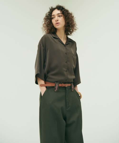 OPULENCE(オーピュレンス)の「Flower Loop ワイドカルゼパンツ(その他パンツ・レディース・カーキ/アイボリー/ブラック・FREE)」の10枚目の写真