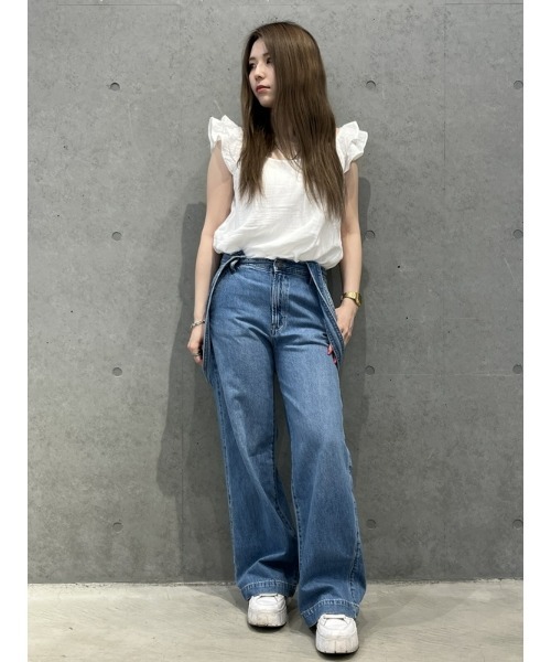 GAP（ギャップ）の「クリンクル ガーゼ ラッフルフリル タンク