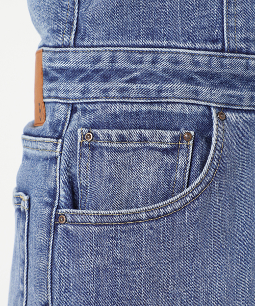 ス5 1/2 ピックアンドスパン デニム ベアオールインワン サロペット パンツ ス5 1/2 ピックアンドスパン デニム ベアオールインワン
