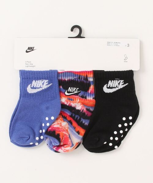 NIKE(ナイキ)の「NIKE NHN 3PK INFANT BOYS GRIP SOCK(ベビーシューズ/ベビーソックス・キッズ・パープル/アイボリー・12-24M)」の1枚目の写真