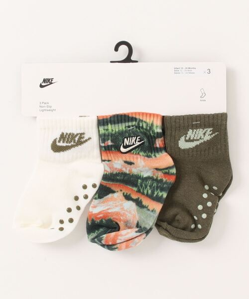NIKE(ナイキ)の「NIKE NHN 3PK INFANT BOYS GRIP SOCK(ベビーシューズ/ベビーソックス・キッズ・パープル/アイボリー・12-24M)」の2枚目の写真