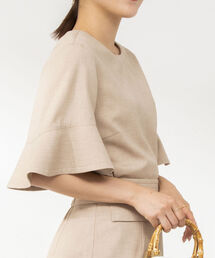 NOLLEY’S | 《セットアップ対応》ウォッシャブル麻調ラッフルスリーブブラウス(シャツ/ブラウス)