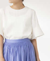 NOLLEY’S | 《セットアップ対応》ウォッシャブル麻調ラッフルスリーブブラウス(シャツ/ブラウス)