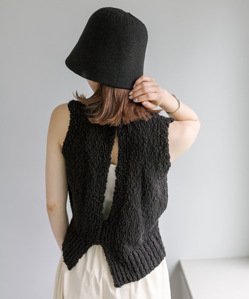 mystic（ミスティック）の「ブークレニットタンクトップ（タンクトップ・レディース・ブラック/オフホワイト・FREE）」の17枚目の写真