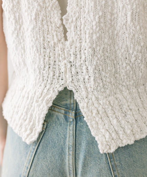 mystic（ミスティック）の「ブークレニットタンクトップ（タンクトップ・レディース・ブラック/オフホワイト・FREE）」の10枚目の写真