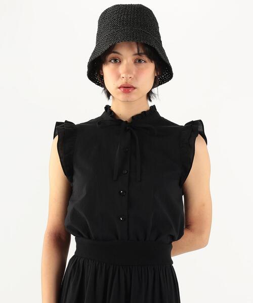 To b. by agnes b.（トゥービーバイアニエスベー）の「コットンフリルブラウス（シャツ/ブラウス・レディース・ブラック・38/36/40）」の8枚目の写真