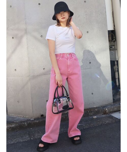 EMODA（エモダ）の「ストーンロゴミニマルTシャツ（Tシャツ/カットソー・レディース・ホワイト/ブラック/ブルー・FREE）」の4枚目の写真