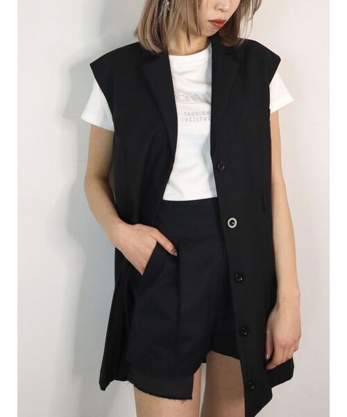 EMODA（エモダ）の「ストーンロゴミニマルTシャツ（Tシャツ/カットソー・レディース・ホワイト/ブラック/ブルー・FREE）」の18枚目の写真