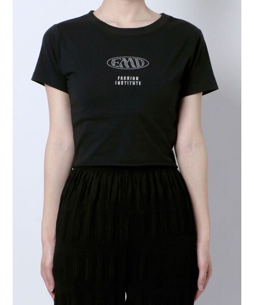 EMODA（エモダ）の「ストーンロゴミニマルTシャツ（Tシャツ/カットソー・レディース・ホワイト/ブラック/ブルー・FREE）」の12枚目の写真