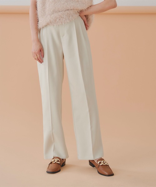 titivate（ティティベイト）の「ツータックセンタープレスワイドパンツ（その他パンツ・レディース・ボルドー/ピンク/グレー/ライトブラウン/アイボリー/ブラック/オフホワイト/ライトグリーン・PS(XS－S)/M/TM/L）」の3枚目の写真