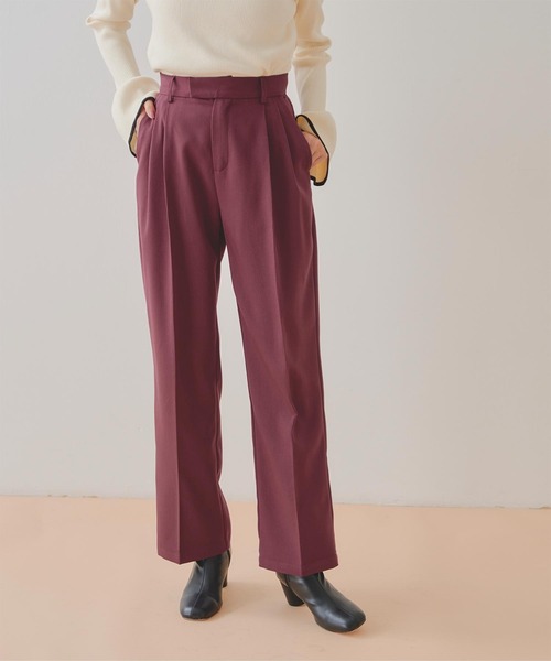 セール】ツータックセンタープレスワイドパンツ（その他パンツ