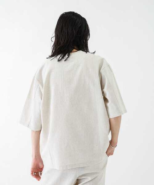 URBAN RESEARCH Sonny Label(アーバンリサーチサニーレーベル)の「コットンリネンスリーピングシャツ(Tシャツ/カットソー・メンズ・ナチュラル/ネイビー・MEDIUM/LARGE)」の9枚目の写真