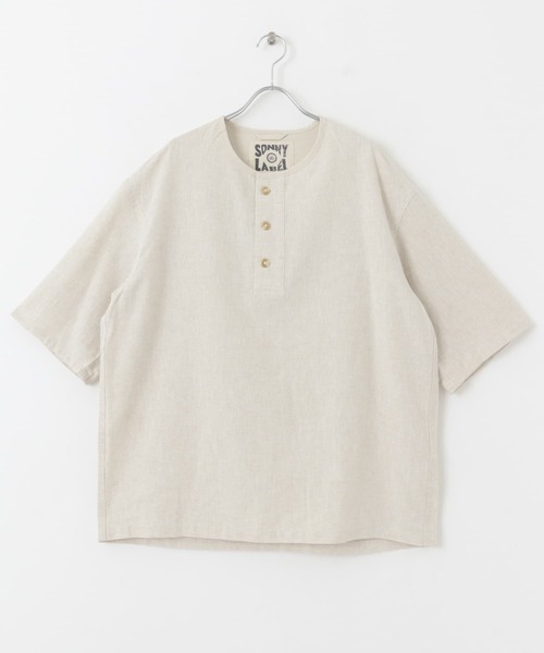 URBAN RESEARCH Sonny Label(アーバンリサーチサニーレーベル)の「コットンリネンスリーピングシャツ(Tシャツ/カットソー・メンズ・ナチュラル/ネイビー・MEDIUM/LARGE)」の20枚目の写真
