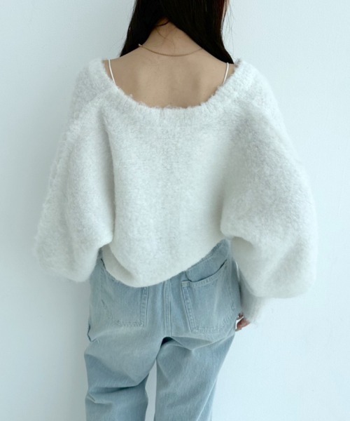 OLIVE des OLIVE（オリーブデオリーブ）の「ドルマンショートカーディガン　1032050050（カーディガン/ボレロ・レディース・チャコールグレー/オフホワイト/ピンク/ラベンダー/オートミール・FREE）」の6枚目の写真