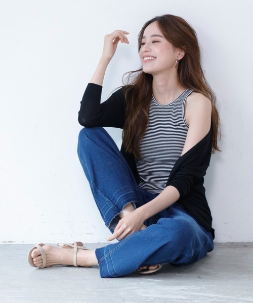 M.deux(エムドゥ)の「《ボーダータンクトップ》(タンクトップ・レディース・ブラック・MEDIUM)」の14枚目の写真