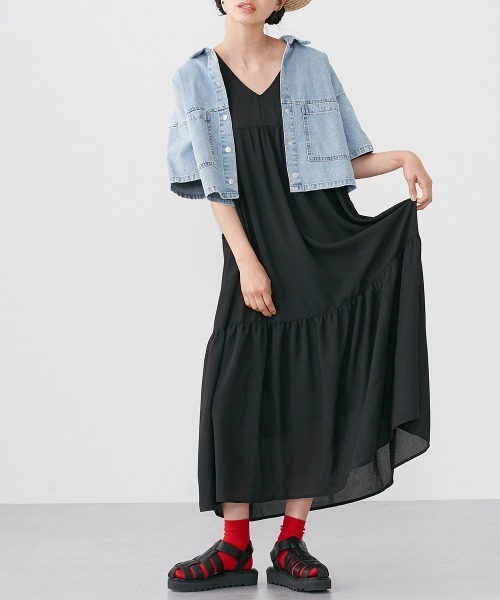 Le temps riche(ルタンリッシュ)の「ハーフスリーブデニムシャツ <Le temps riche>(シャツ/ブラウス・レディース・ブラック系その他/ブルー系その他・F)」の17枚目の写真