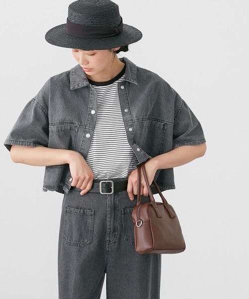 Le temps riche(ルタンリッシュ)の「ハーフスリーブデニムシャツ <Le temps riche>(シャツ/ブラウス・レディース・ブラック系その他/ブルー系その他・F)」の8枚目の写真