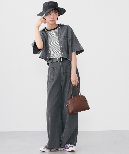 Le temps riche(ルタンリッシュ)の「ハーフスリーブデニムシャツ <Le temps riche>(シャツ/ブラウス・レディース・ブラック系その他/ブルー系その他・F)」の10枚目の写真