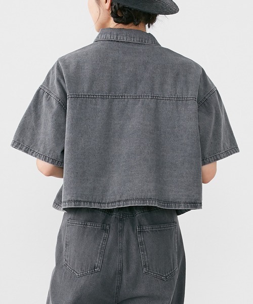 Le temps riche(ルタンリッシュ)の「ハーフスリーブデニムシャツ <Le temps riche>(シャツ/ブラウス・レディース・ブラック系その他/ブルー系その他・F)」の18枚目の写真