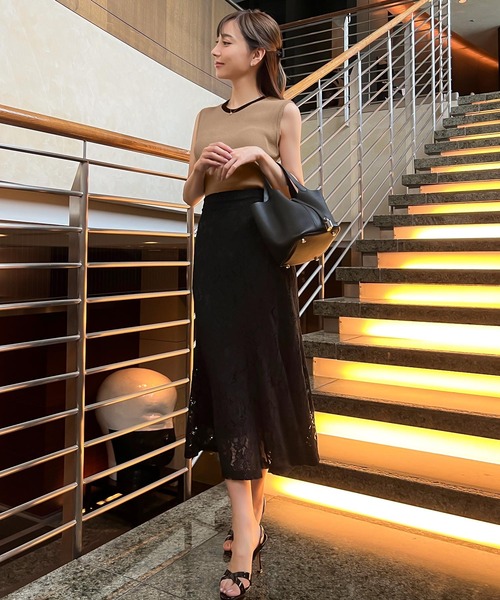 KOBE LETTUCE（コウベレタス）の「[ 岡部あゆみさんコラボ ] 選べる2タイプUVカットコットンレーヨンノースリーブニットトップス（ニット/セーター・レディース・ピンク/ベージュ系/グリーン系/ピンク系/グリーン/ブラック系/イエロー系/イエロー/ベージュ/ブラック/ホワイト系/オフホワイト・1/2）」の19枚目の写真