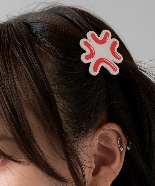2個セット】怒りデザイン ミニヘアクリップ（バレッタ/ヘアクリップ