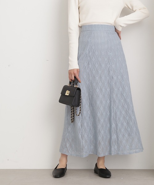N.(N. Natural Beauty Basic)(エヌエヌナチュラルビューティーベーシック)の「【S Size Line】◆レースロングスカート(スカート・レディース・ライトグレー/ブラック/ブルー・SMALL/MEDIUM)」の3枚目の写真