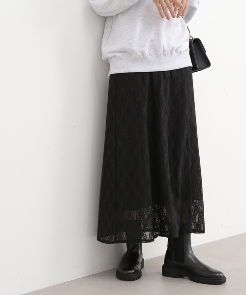 N.(N. Natural Beauty Basic)(エヌエヌナチュラルビューティーベーシック)の「【S Size Line】◆レースロングスカート(スカート・レディース・ライトグレー/ブラック/ブルー・SMALL/MEDIUM)」の2枚目の写真