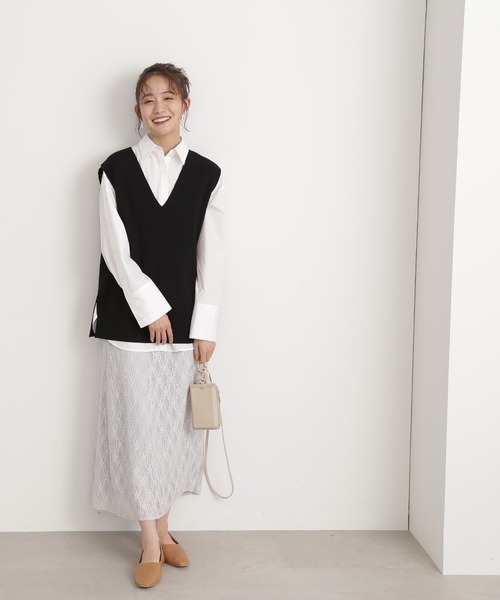 N.(N. Natural Beauty Basic)(エヌエヌナチュラルビューティーベーシック)の「【S Size Line】◆レースロングスカート(スカート・レディース・ライトグレー/ブラック/ブルー・SMALL/MEDIUM)」の5枚目の写真
