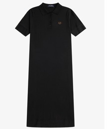 FRED PERRY フレッドペリー Open-Knit Shirt Dress Ribbed Knitted Shirt Dress(8 102：BLACK): | FRED PERRY JAPAN
