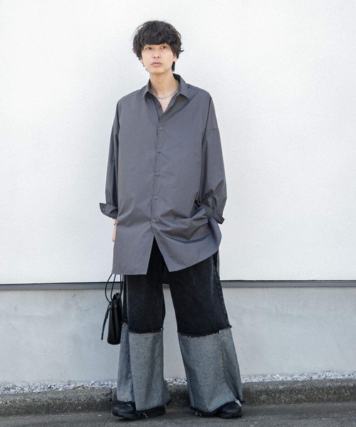 SENSE OF PLACE by URBAN RESEARCH（センスオブプレイスバイアーバンリサーチ）の「『わたべ×SOP』キリカエフリンジデニムワイドパンツ（デニムパンツ・メンズ・ワンウォッシュ/ブラック・MEDIUM/LARGE）」の12枚目の写真