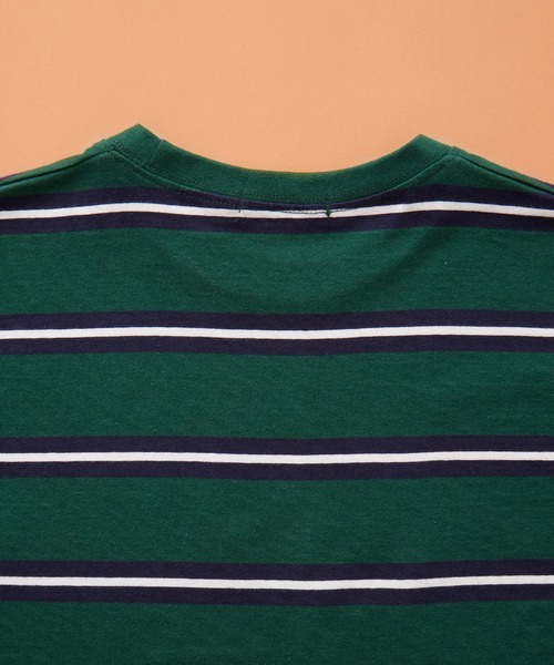 SHISKY（シスキー）の「SHISKY / シスキー ビッグシルエット ボーダー ロンT 長袖 キッズ（Tシャツ/カットソー・キッズ・ベージュ/ホワイト/ネイビー/ブラック/グリーン/チャコール/パープル系2/ブラック系2/ホワイト系2/グレー系2/ベージュ系2/グリーン系2・140/130/150/160/120/110）」の14枚目の写真