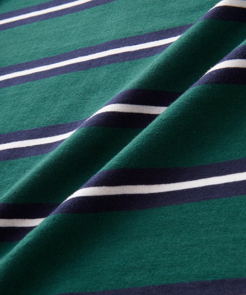 SHISKY（シスキー）の「SHISKY / シスキー ビッグシルエット ボーダー ロンT 長袖 キッズ（Tシャツ/カットソー・キッズ・ベージュ/ホワイト/ネイビー/ブラック/グリーン/チャコール/パープル系2/ブラック系2/ホワイト系2/グレー系2/ベージュ系2/グリーン系2・140/130/150/160/120/110）」の17枚目の写真