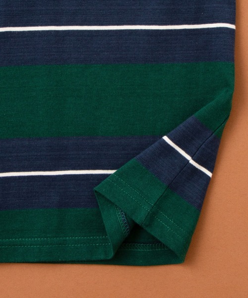 SHISKY（シスキー）の「SHISKY / シスキー ビッグシルエット ボーダー ロンT 長袖 キッズ（Tシャツ/カットソー・キッズ・ベージュ/ホワイト/ネイビー/ブラック/グリーン/チャコール/パープル系2/ブラック系2/ホワイト系2/グレー系2/ベージュ系2/グリーン系2・140/130/150/160/120/110）」の21枚目の写真