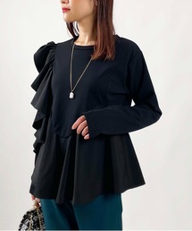 【WEB限定】アシメフリルペプラムプルオーバー