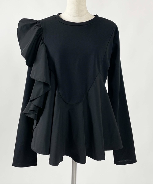 PICCIN(ピッチン)の「【WEB限定】アシメフリルペプラムプルオーバー(Tシャツ/カットソー・レディース・オフホワイト/ブラック・M/L)」の16枚目の写真