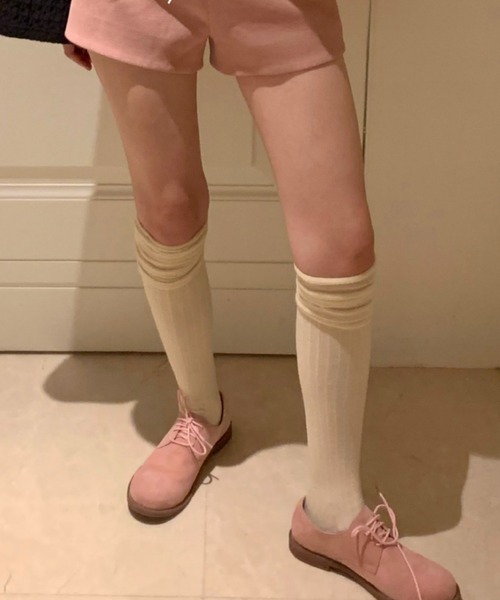 Vipoa（ヴィポア）の「リブオーバーニールーズソックス（ソックス/靴下・レディース・グレー/ホワイト/アイボリー/ブラック・FREE）」の19枚目の写真